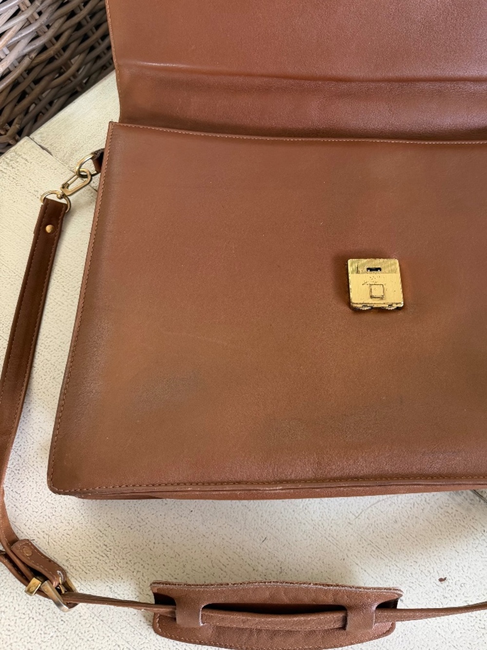 Vintage Cole Haan Leather Messenger Bag - Picture 9 of 15